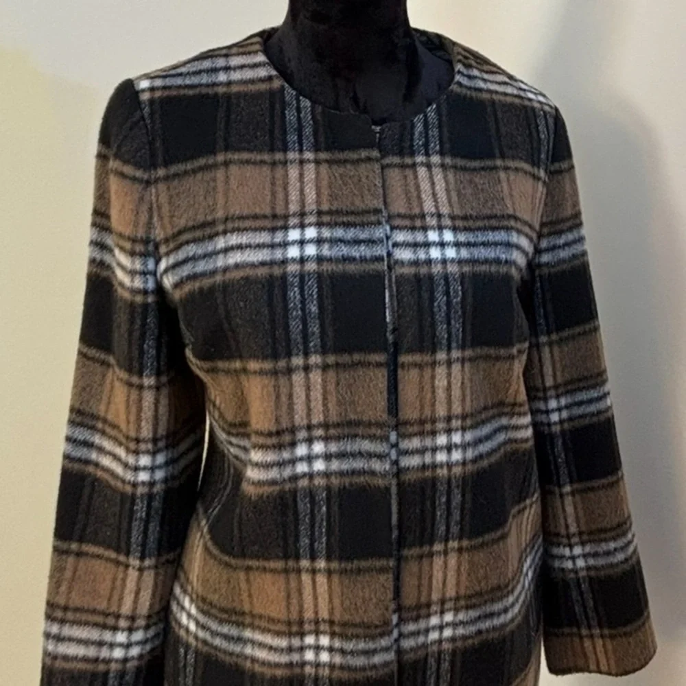 Plaid Women's Jacket - Black and Brown ELLE FASHION BRAND - Picture 7 of 10